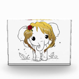 Bloque Para Fotos Bella elefante bebé hembra con pelo amarillo