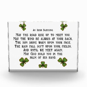 Bloque Para Fotos Bendición irlandesa y Shamrock negro y verde