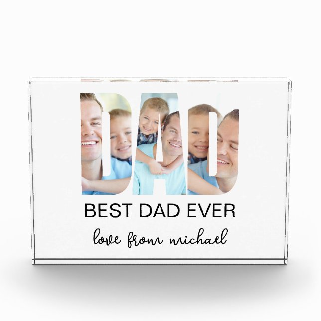 Bloque Para Fotos Best Dad Ever Photo Letter Photo Block (Anverso)