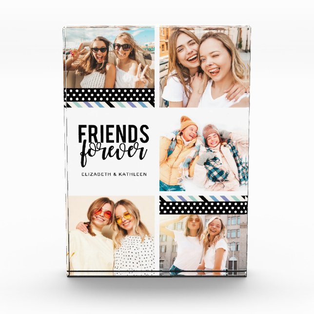 Bloque Para Fotos Best Friends Script Photo Collage Block (Anverso)