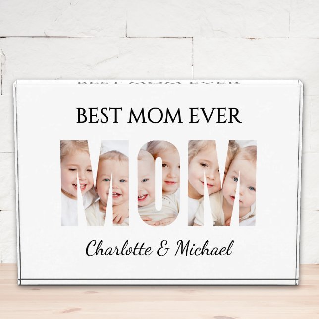 Bloque Para Fotos Best Mom Ever 3 Photos Cutout Letters  (Subido por el creador)