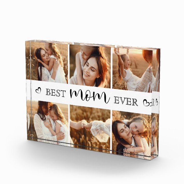 Bloque Para Fotos Best Mom Ever Modern Photo Collage Personalized (Derecha)