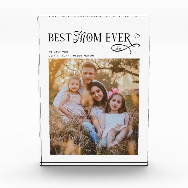 Bloque Para Fotos Best Mom Ever Photo Heart Mothers Day Gifts (Anverso)