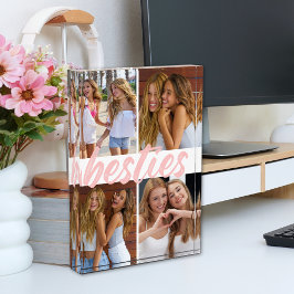 Bloque Para Fotos Besties Best Friends Pink Brush Script Collage
