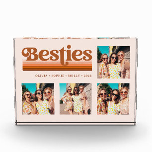 Bloque Para Fotos Besties   Boho Retro Terracotta Mensajes de texto 