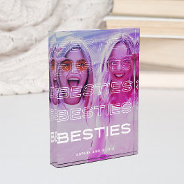 Bloque Para Fotos Besties | Texto moderno y colorido efecto fotográf