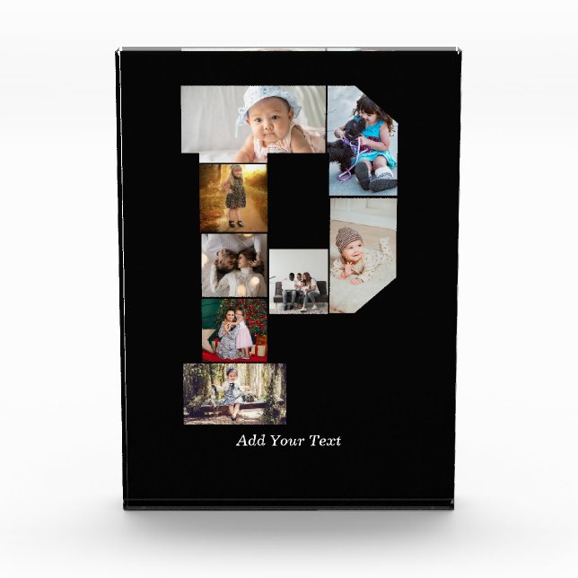 Bloque Para Fotos Black and White Letter P Photo Collage (Anverso)