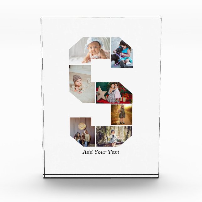 Bloque Para Fotos Black and White Letter S Photo Collage (Anverso)