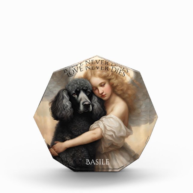 Bloque Para Fotos Black French Poodle Love Never Die Memorial (Anverso)