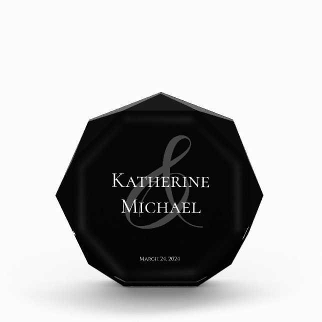 Bloque Para Fotos Blanco y negro - Boda Keepsake - (Anverso)
