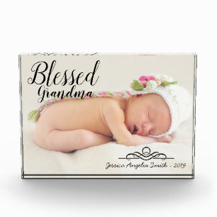 Bloque Para Fotos Blessed Grandma Elegant Script One Photo Option