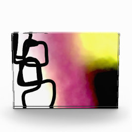 Bloque Para Fotos Blockchain: Resumen rosa, amarillo, negro y blanco