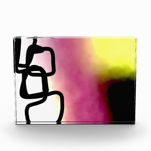 Bloque Para Fotos Blockchain: Resumen rosa, amarillo, negro y blanco (Anverso)