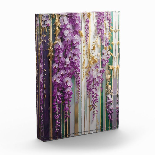 Bloque Para Fotos Blooming Wallpaper Violet Gold Wisteria (Izquierda)