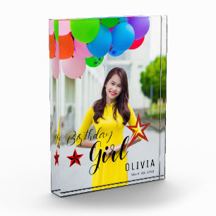 Bloque Para Fotos Bloqueo de memoria de Chica de cumpleaños con tu f