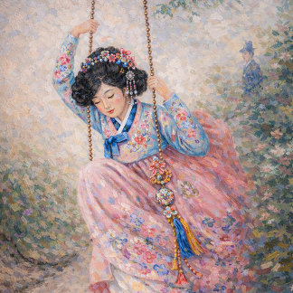 Bloque Para Fotos Blossom Swing – A Dream of Spring in Hanbok