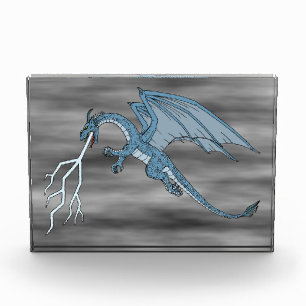 Bloque Para Fotos Blue Dragon Spitting Lightning