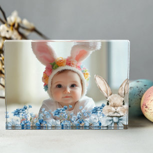 Bloque Para Fotos Blue Pastel Easter Bunny