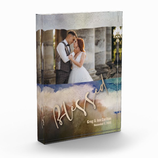 Bloque Para Fotos Boda BLESSED Acuarela (Izquierda)