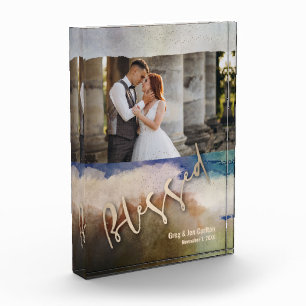Bloque Para Fotos Boda BLESSED Watercolor