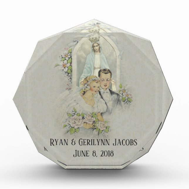 Bloque Para Fotos Boda Bride Groom Virgen María Católica (Anverso)