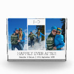 Bloque Para Fotos Boda con monograma personalizada del collage de<br><div class="desc">Bloque con monograma personalizado de la foto de la boda del collage de fotos 3.</div>