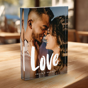 Bloque Para Fotos Boda de Amor Moderno Caligrafía Simple Familia