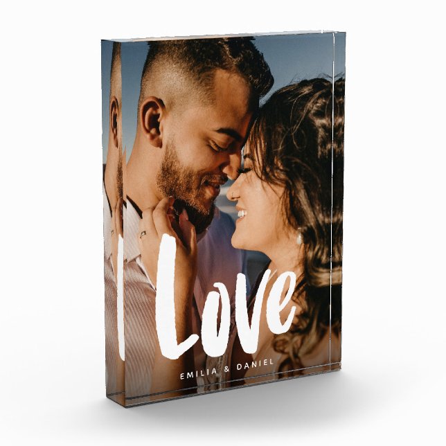 Bloque Para Fotos Boda de amor moderno Familia de caligrafía simple  (Izquierda)
