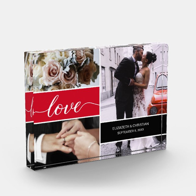 Bloque Para Fotos Boda de collage de fotografías de Personalizado ro (Izquierda)