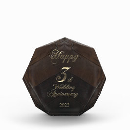 Bloque Para Fotos boda de cuero 2022 Feliz tercer aniversario