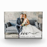 Bloque Para Fotos Boda de escritura de amor Novia y Groom<br><div class="desc">Amar a Boda de escritura negra Novia y Bloqueo de fotos en Groom</div>