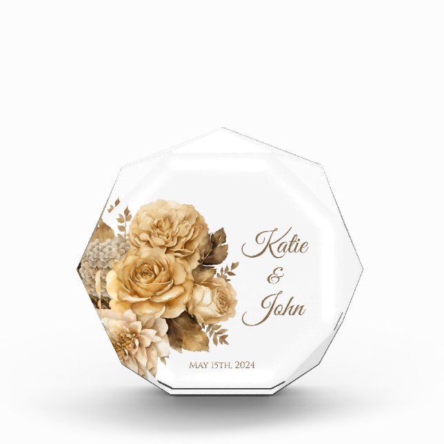 Bloque Para Fotos Boda de flores neutras (Anverso)