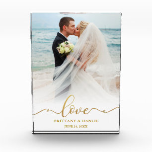 Bloque Para Fotos Boda de Noviembre Elegante de Guión Dorado de Nov