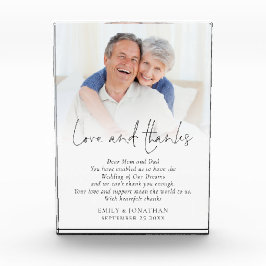 Bloque Para Fotos Boda de recién casados ama y agradece a sus padres