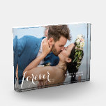 Bloque Para Fotos BODA de script de FOREVER<br><div class="desc">Este encantador bloque de fotos muestra las palabras FOREVER en un hermoso guión blanco y cualquier otra información que quiera incluir. Crea un aguijón para dar como regalo o para ti mismo.</div>