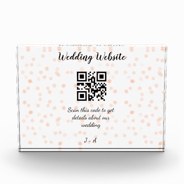 Bloque Para Fotos Boda de sitio web escanear código QR para obtener  (Anverso)