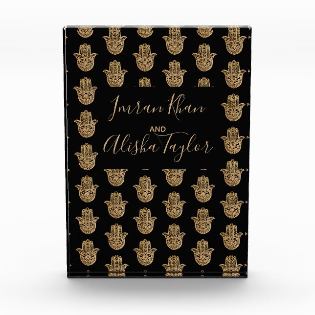 Bloque Para Fotos Boda indio Gold hamsa Henna Bienvenida (Anverso)