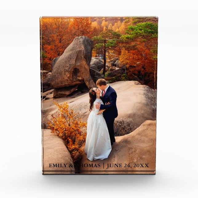 Bloque Para Fotos Boda Novia y Groom Photo Block Date (Anverso)