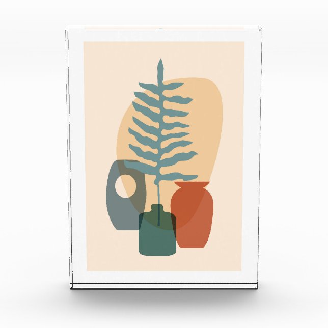Bloque Para Fotos Boho poster con hoja tropical (Anverso)