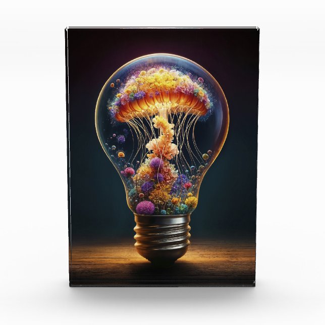 Bloque Para Fotos Bombilla de vidrio de gelatina brillante arte de f (Anverso)