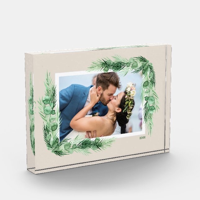 Bloque Para Fotos Borde de vegetación en acuarela (Izquierda)