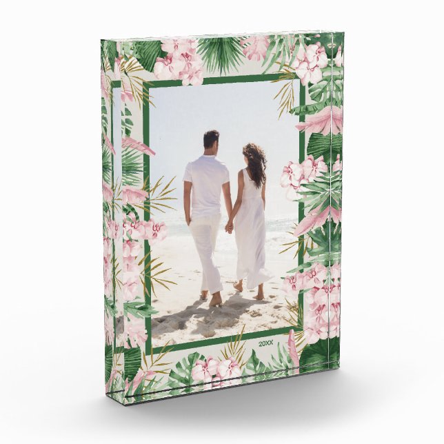 Bloque Para Fotos Borde floral tropical (Izquierda)