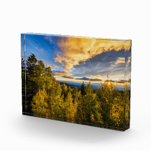 Bloque Para Fotos Bosque Nacional de Santa Fe al atardecer en otoño