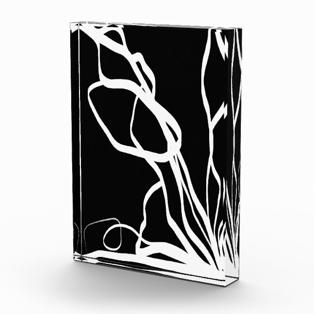 Bloque Para Fotos Bouquet Noir: Resumen en blanco y negro (Derecha)