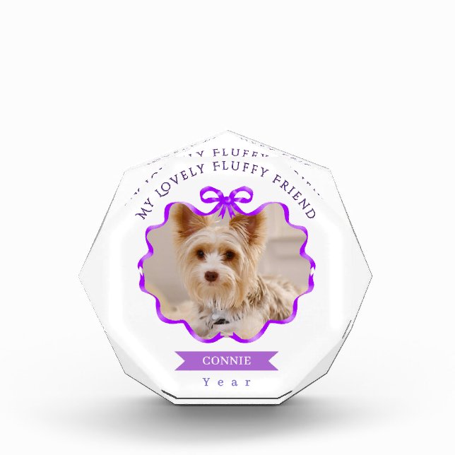 Bloque Para Fotos Bow Ribbon Mascota Memory Photo Purple (Anverso)