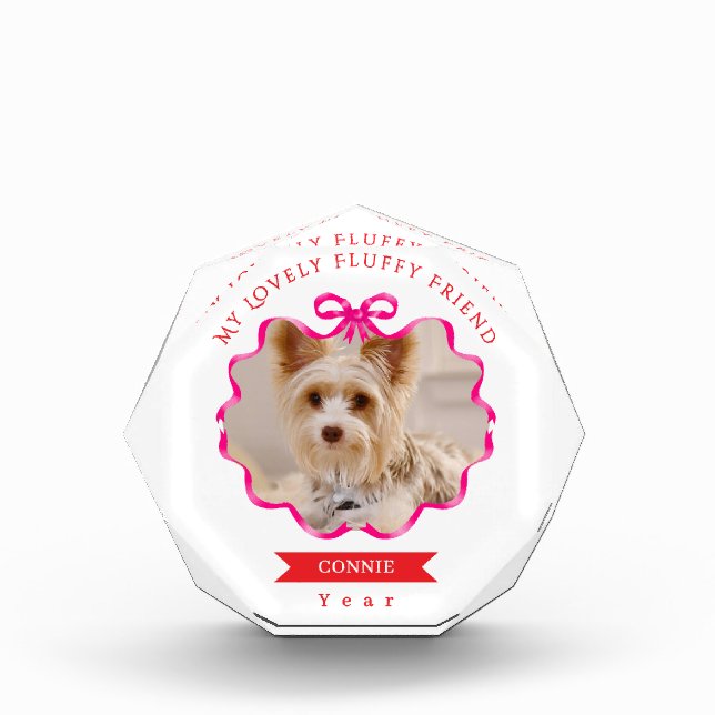 Bloque Para Fotos Bow Ribbon Mascota Memory Photo Red (Anverso)