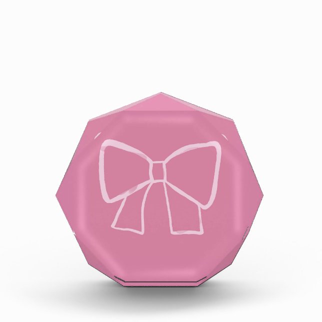 Bloque Para Fotos Bow rosa minimalista (Anverso)