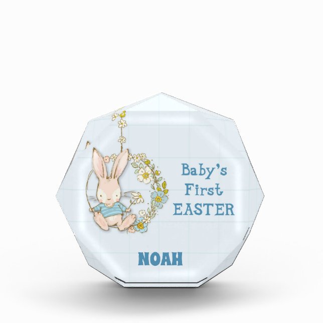 Bloque Para Fotos Boy First Easter Bunny on Flower Swing (Anverso)