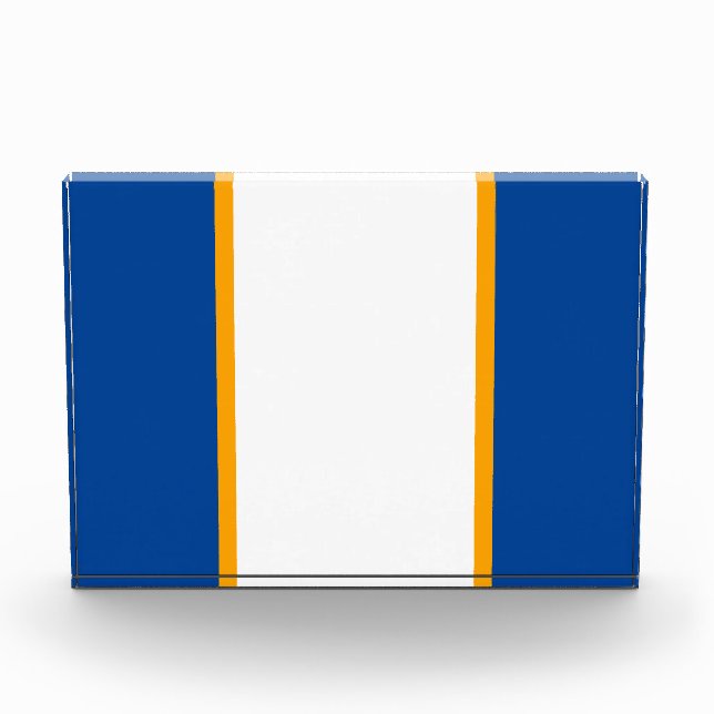 Bloque Para Fotos Brillante Centro Blanco Tiras Amarillas Deep Blue  (Anverso)