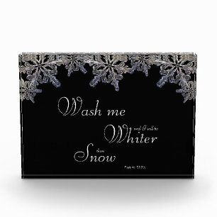 Bloque Para Fotos Brillo de nieve negro y blanco de cristal que niev